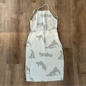 Paloma Wool brand Linen Pencil Dress with Open Back & Side Slit